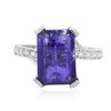 Image 1 : 14KT White Gold 5.67ct Tanzanite and Diamond Ring