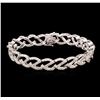 Image 1 : 18KT White Gold 3.74ctw Diamond Tennis Bracelet