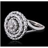 Image 2 : 14KT White Gold 1.28ctw Brilliant Cut Diamond Ring