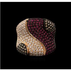 18KT Rose Gold 0.97ctw Ruby and Diamond Ring