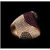 Image 2 : 18KT Rose Gold 0.97ctw Ruby and Diamond Ring