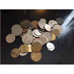 Lot of 50 Mixed Old Foreign Coins
