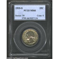 1935-S 25C MS66 PCGS. The 1935-S is the second S-mint issue in the Washington Quarter series. While.