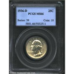 1936-D 25C MS66 PCGS. The original mintage of this issue is 5.3 million coins--a total that is not u
