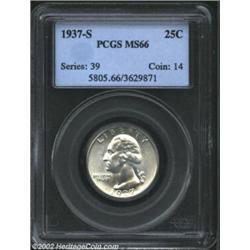 1937-S 25C MS66 PCGS. The 1937-S is a very appealing issue inasmuch as the original mintage is a lim