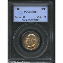 1941 25C MS67 PCGS. We wholeheartedly recommend this coin to advanced Washington Quarter specialists