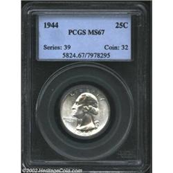 1944 25C MS67 PCGS. The 1944 is the final Washington Quarter with an original mintage to top the 100