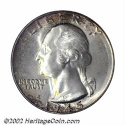 1945 25C MS67 PCGS. It is perhaps surprising that a Philadelphia Mint Washington Quarter from the Wo