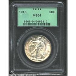 1916 50C MS64 PCGS. Typically struck for this issue, and somewhat soft near the centers, this near-G