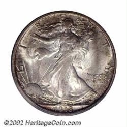 1918-D 50C MS64 PCGS. The 1918-D is a scarcer issue among early Walkers even though 3.8 million piec