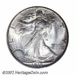 1918-D 50C MS64 ICG. The present sale notwithstanding, the 1918-D is a very challenging Walking Libe