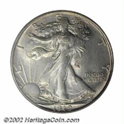 1919-D 50C MS63 PCGS. The 1919-D and 1921-S are the two key issues to the Walking Liberty Half serie