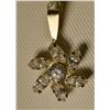 Image 1 : 10kt Gold CZ Flower Pendant Necklace