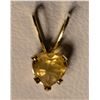 Image 1 : 14K Gold Citrine Heart-shaped Pendant