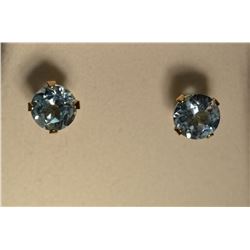 10kt Gold Blue Topaz Earrings