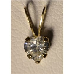 14k Gold CZ Pendant