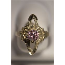 Sterling Silver Pink & White CZ Ring