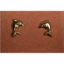 10kt Gold Dolphin Earrings
