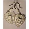 Image 1 : St Silver Heart w Flower Earrings