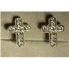 Image 1 : Sterling Silver Cubic Zirconia Cross Earrings