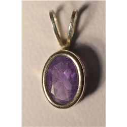 St Silver Amethyst Pendant