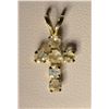 Image 1 : 10kt Gold Moonstone Cross Pendant