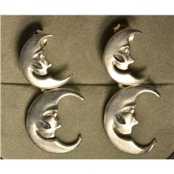 St Silver Moon Earrings