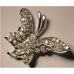 St Silver & CZ Butterfly Pendant