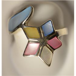 St Silver Mother of Pearl Ring