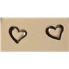 Image 1 : 14K White Gold Heart-shaped Earrings