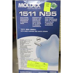 TWO BOXES OF MOLDEX 1511 N95 FACE MASKS - EACH BOX