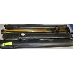 SET OF FOUR 2 PIECE POOL CUES