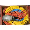 Image 1 : CONTAINER OF 7 ASSORTED ELECTRICAL CORDS & TROUBLE