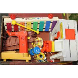 BOX OF FISHER PRICE COLLECTIBLES
