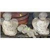 Image 1 : SET OF 3 CEMENT ORNAMENTS - 2 ANGELS, 1 CHERUB
