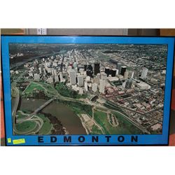 FRAMED ARIAL PICTURE OF DOWNTOWN EDMONTON
