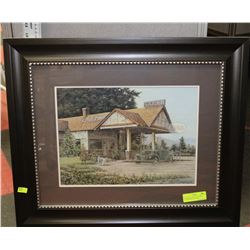 "LONE PINE CABINS" BY JAMES LUMBERS PRINT FRAMED