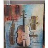 Image 1 : FRAMED CANVAS PAPER ART VIOLIN
