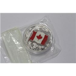 2015 COLORIZED CANADIAN FLAG .9999 FINE SILVER