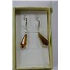 Image 1 : SWAROVSKI 20mm AMBER CRYSTAL & SILVER EARRINGS