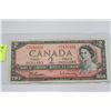 Image 1 : 1954 CANADIAN TWO DOLLAR BANKNOTE