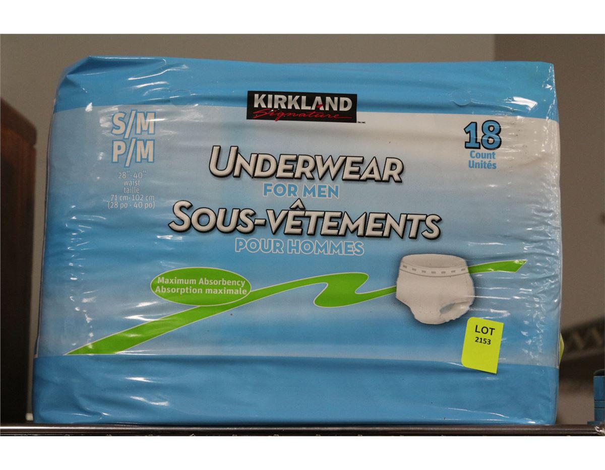 2 PACKS KIRKLAND UNDERWEAR FOR MEN (DIAPERS)