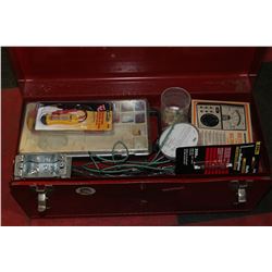 RED TOOL BOX W/ CONTENTS - ELECTRICAL