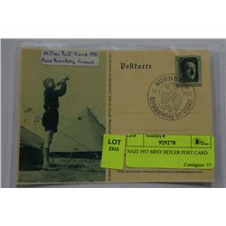 NAZI 1937 MINT HITLER POST CARD