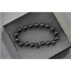 10MM GREY SEA SHELL PEARL BRACELET