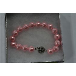 10MM PINK SEA SHELL PEARL BRACELET