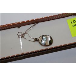 .925 SILVER TWO-TONE MOTHER OF PEARL NECKLACE 20"