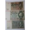 Image 1 : 3 GERMAN WWII BANKNOTES 10, 20, 50 MARKS