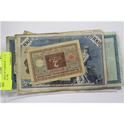 ASSORTMENT OF 9 GERMAN 1, 2, 10, 10, 10, 100, 100,