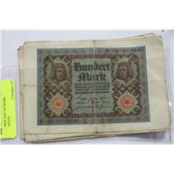6 GERMAN 1920 100 MARK BANKNOTES